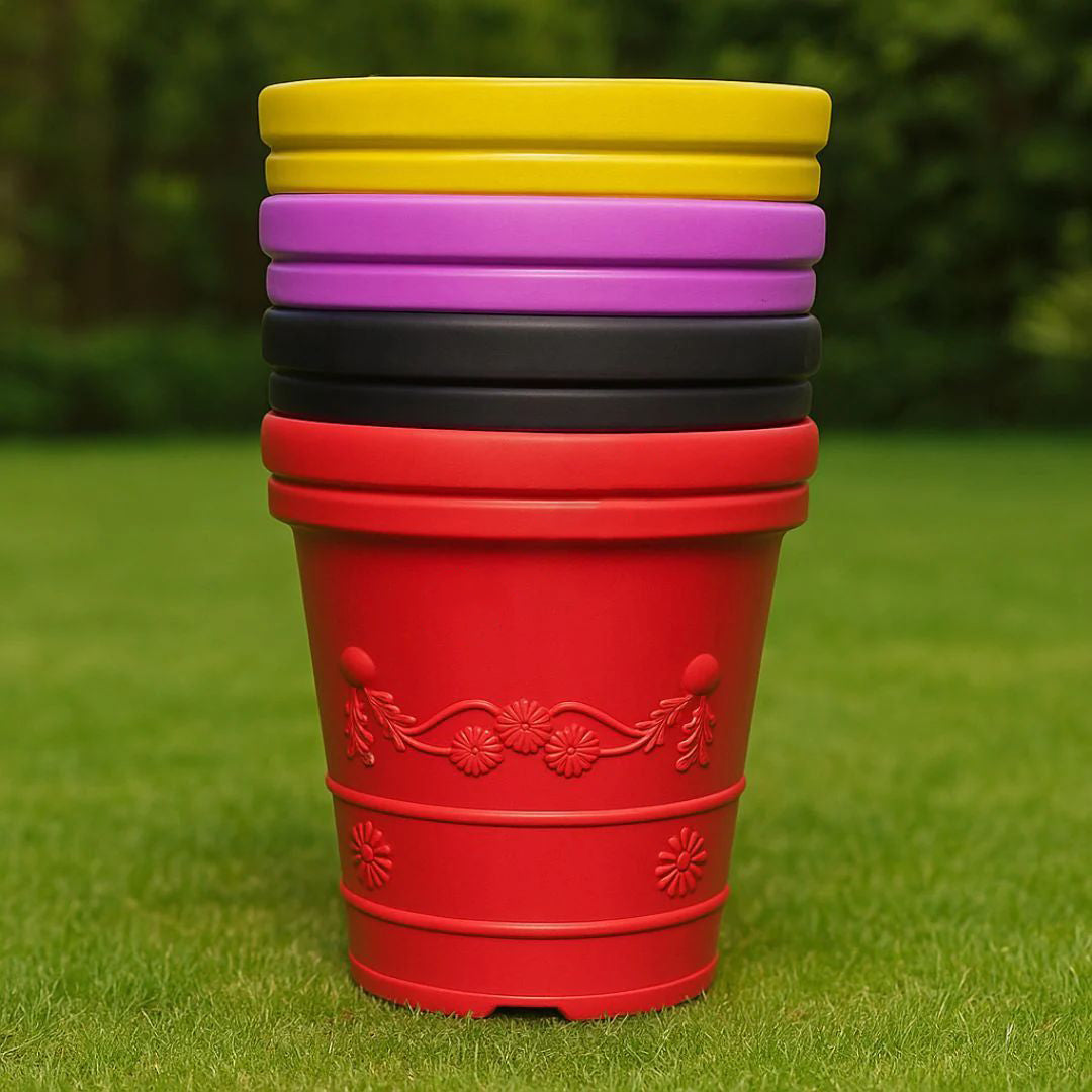 plastic coloured plant pots Elegant 13-Inch Plastic Flower Pot Vase, BPA Free, Lightweight, All-Se –  Plasdecore