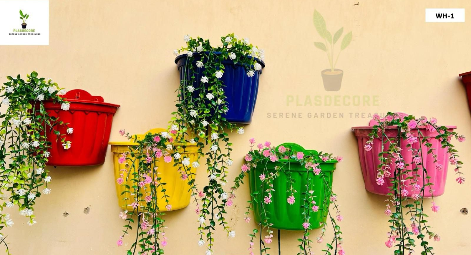 Modern Multi-Color Wall-Mounted Flower Pots for Outdoor Garden Décor