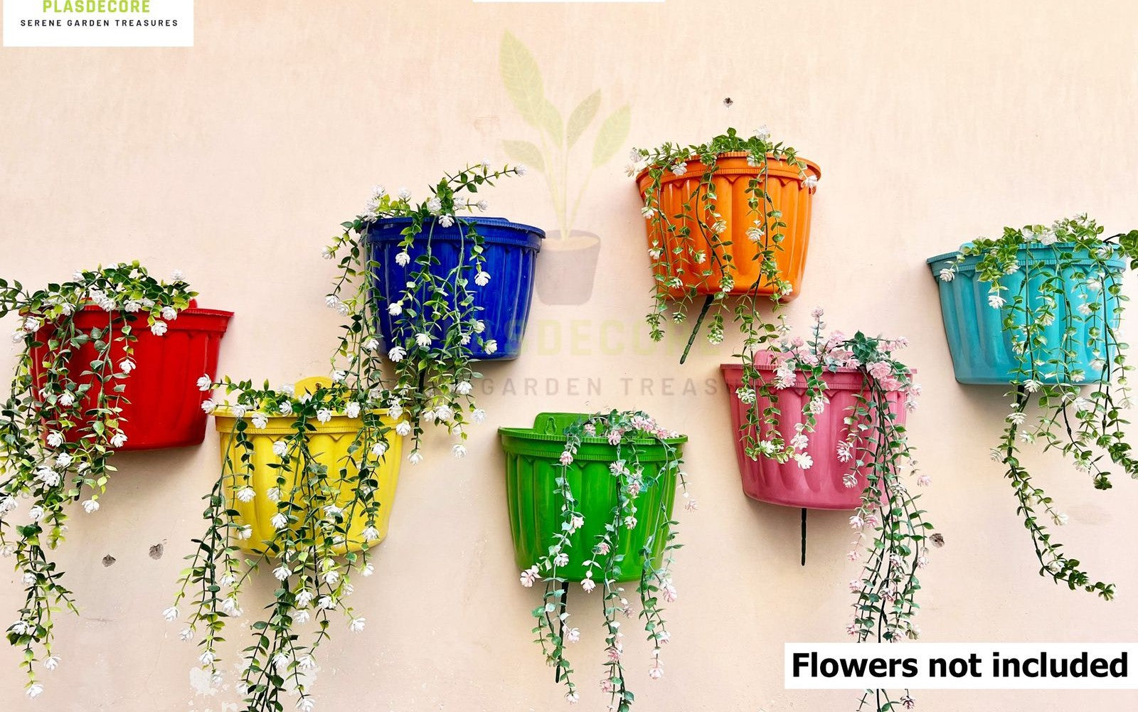 Modern Multi-Color Wall-Mounted Flower Pots for Outdoor Garden Décor