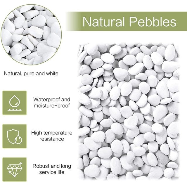 Small White Stones 500g | Decorative Garden Pebbles for Plants, Pots & Home Décor