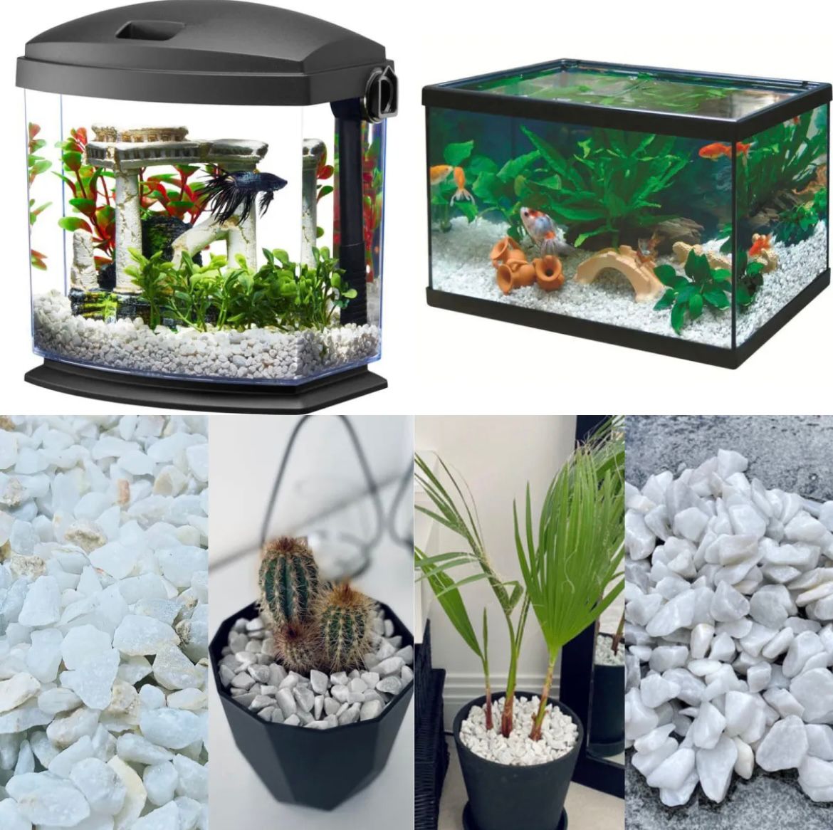 Small White Stones 500g | Decorative Garden Pebbles for Plants, Pots & Home Décor