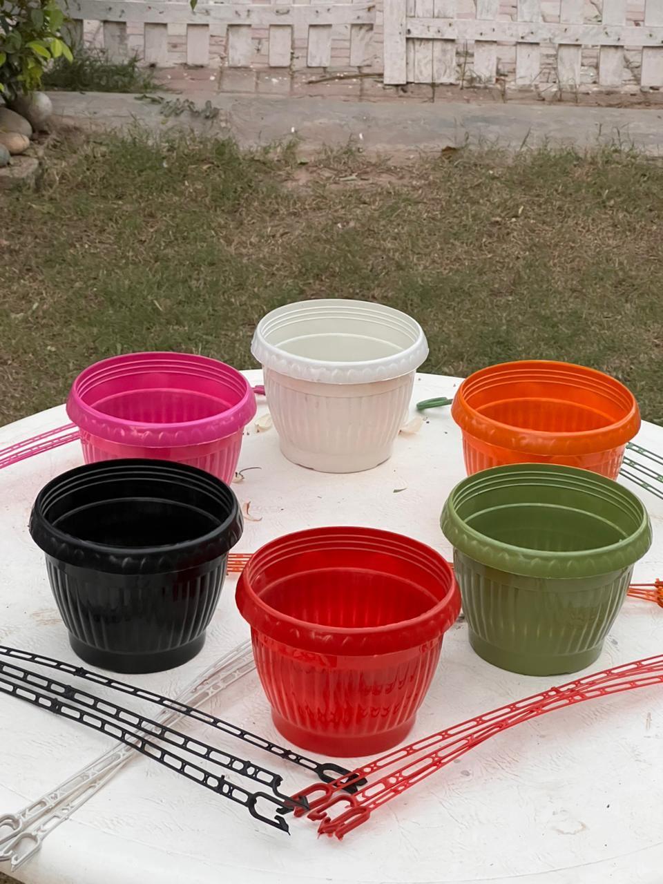 6 Inch Plastic Hanging Plant Pot | Flower Planter Basket for Balcony, Garden & Indoor