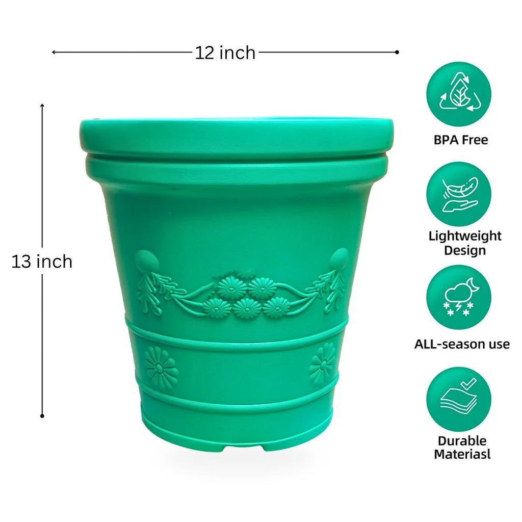 Elegant 13-Inch Plastic Flower Pot Vase, BPA Free, Lightweight, All-Season Use, Durable Home Decor