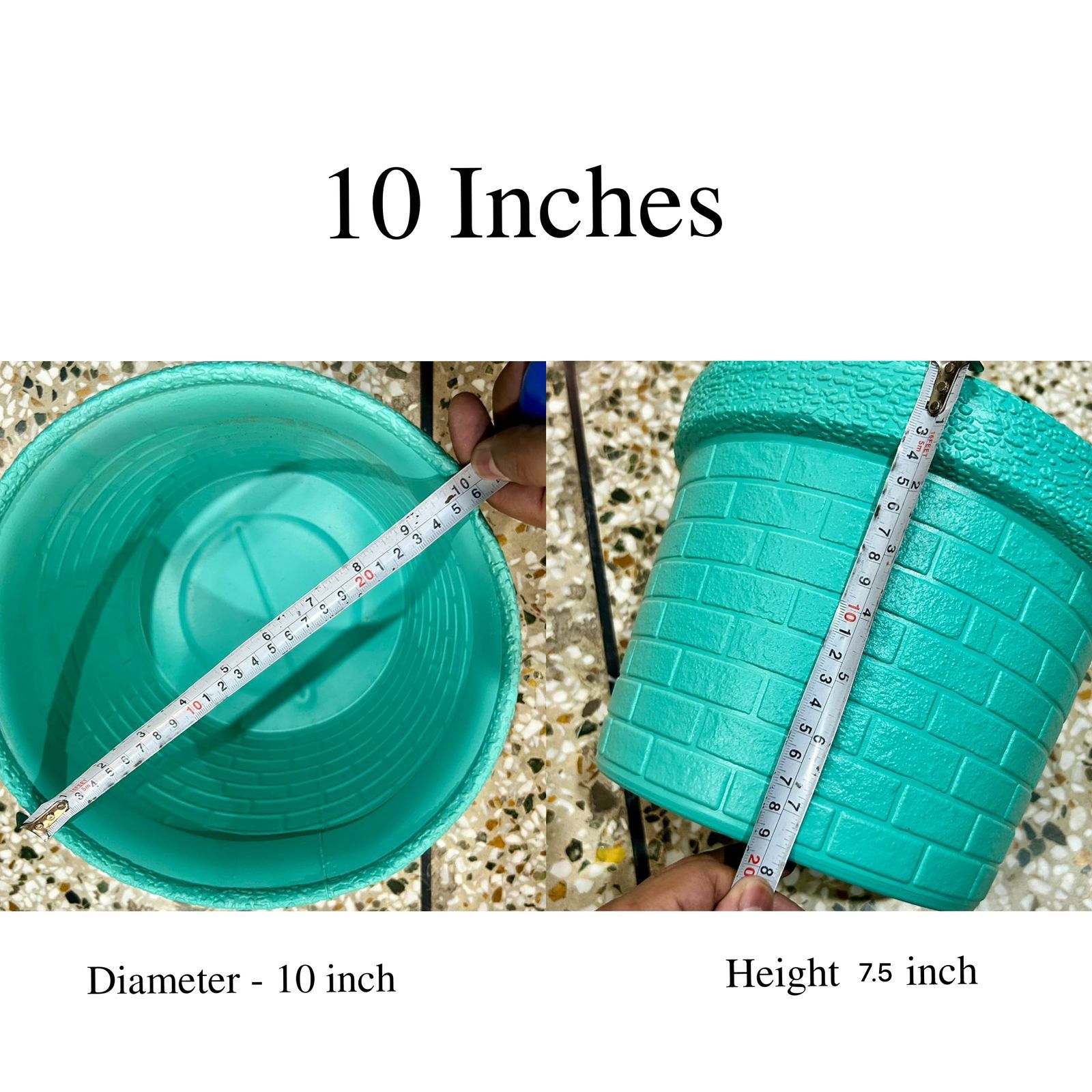 Elegant Multi-Color Polypropylene Garden Pots 10 Inch Outdoor Planters