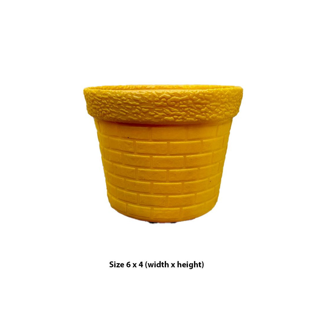 6 Inch Plastic Fiber Flower Pots, Durable & Lightweight Plant Planters for Indoor Outdoor Garden