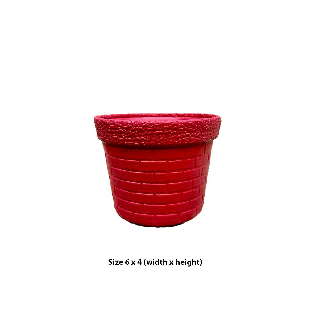 6 Inch Plastic Fiber Flower Pots, Durable & Lightweight Plant Planters for Indoor Outdoor Garden