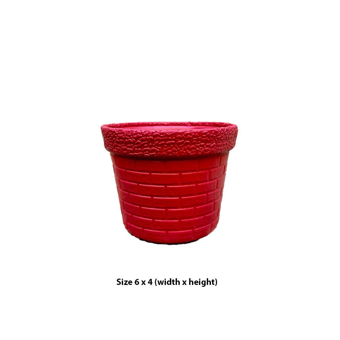 6 Inch Plastic Fiber Flower Pots, Durable & Lightweight Plant Planters for Indoor Outdoor Garden