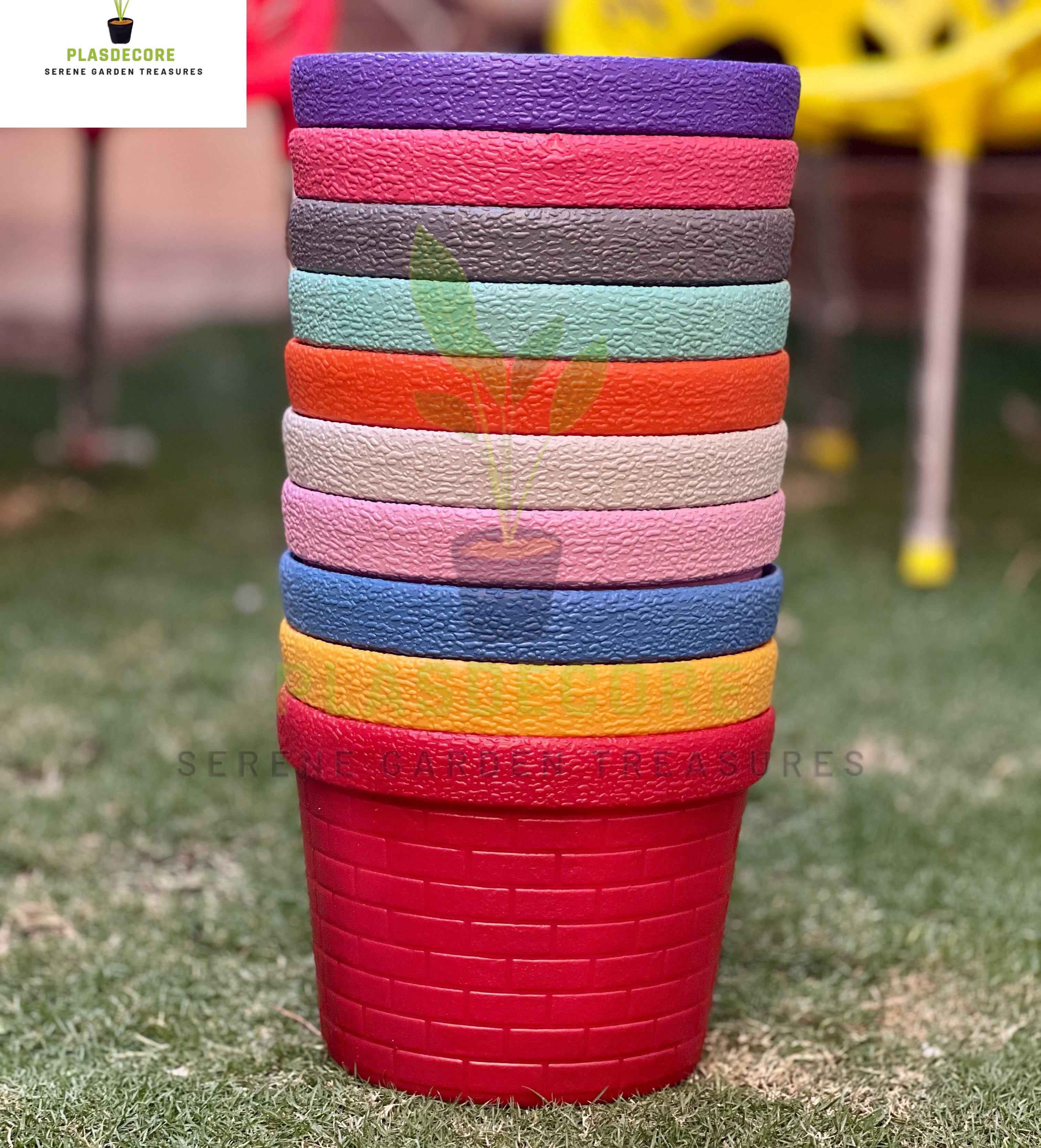 Elegant Multi-Color Polypropylene Garden Pots 10 Inch Outdoor Planters