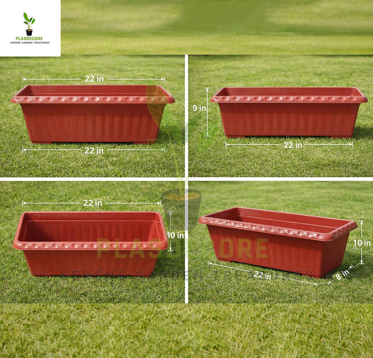 Large 22 Inch Plastic Kiari for Plants & Flowers | Heavy Duty Garden Pot for Indoor & Outdoor Use